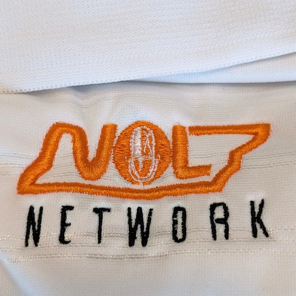 Adidas Polo Shirt Mens L White Excellent Tennessee Vol Network IMG Embroidered